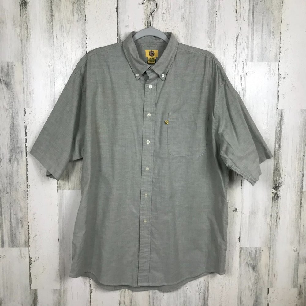 Duck Head button down‎ shirt casual wear men's size Large gray golf brunch